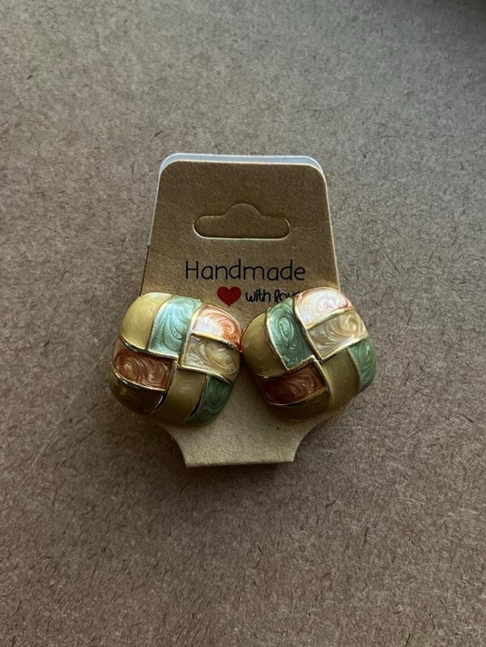 Vintage Multicolor Pastel Square Earrings